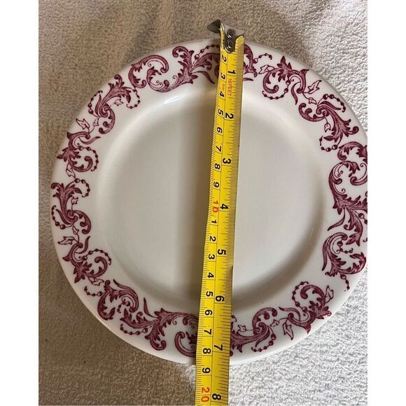 4 Vintage Red Floral Caribe China Puerto Rico Restaurant Ware Bread Plates 6.5" - Picture 4 of 4